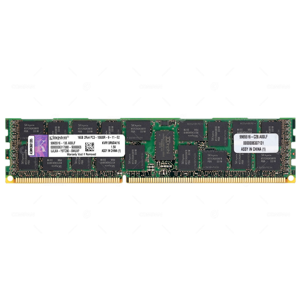 KVR13R9D4-16  KINGSTON DDR3 SDRAM 16GB 2RX4 PC3-10600 1333MHZ RDIMM CL9